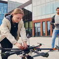 Students of Aalto University in campus area with a drone / Photo by Aalto University, Unto Rautio