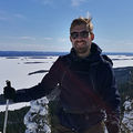 BScBA Program alumnus Patrick Lees on a ski trip to Koli
