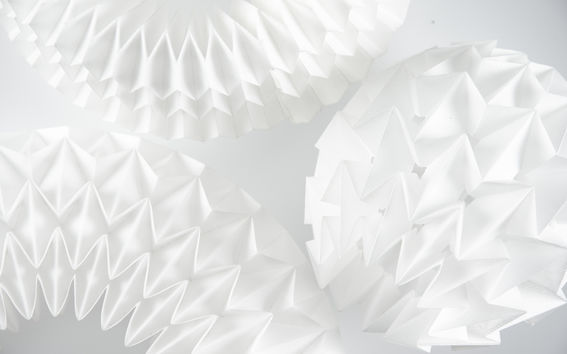 Structural paper folding techniques by researcher Miia Palmu. Photo: Valeria Azovskaya