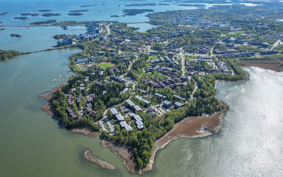 Aerial view of the Otaniemi campus.
