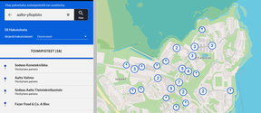 Aalto University schools and units on Servicemap