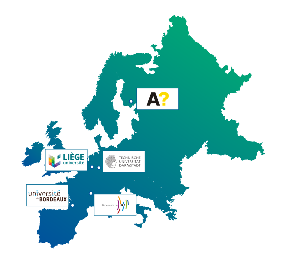An image explaining all the partner universities of the programme