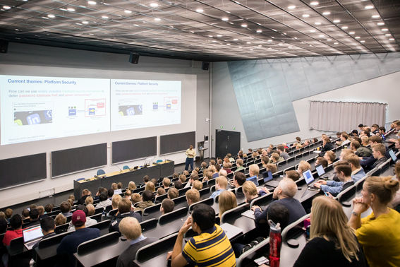 Lecture hall T1 in Computer Science Building has capacity for over 300 people, photo: Matti Ahlgren / Aalto University