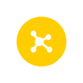Icon visualizing connectivity on a yellow background