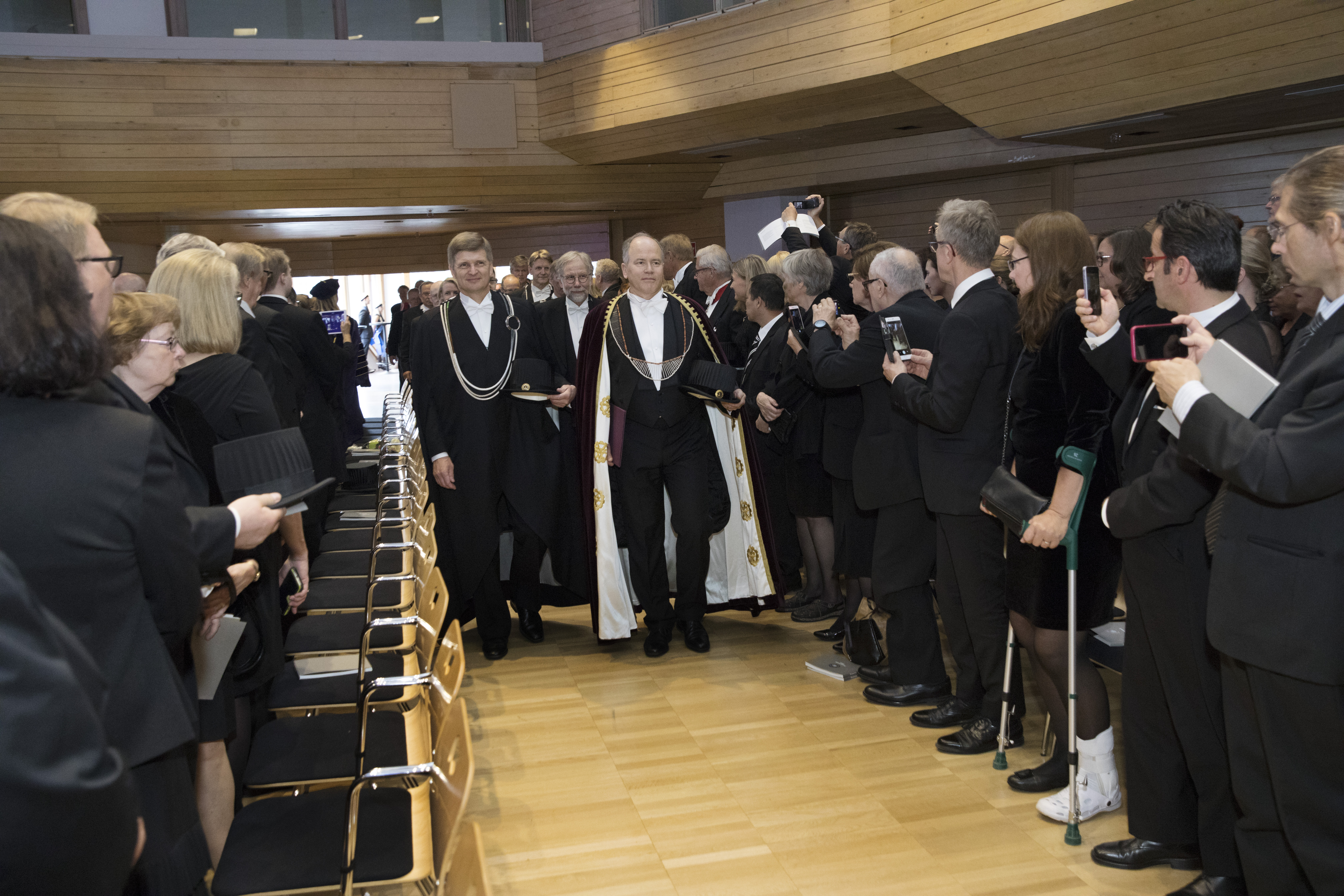 Conferment procession entering Kaleva hall