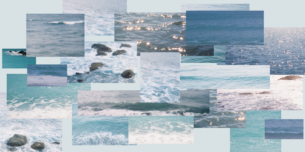 Sea Together, 2021, Ya-Yu Tseng. Screenshot of the website app Sea Together with various images of the sea.