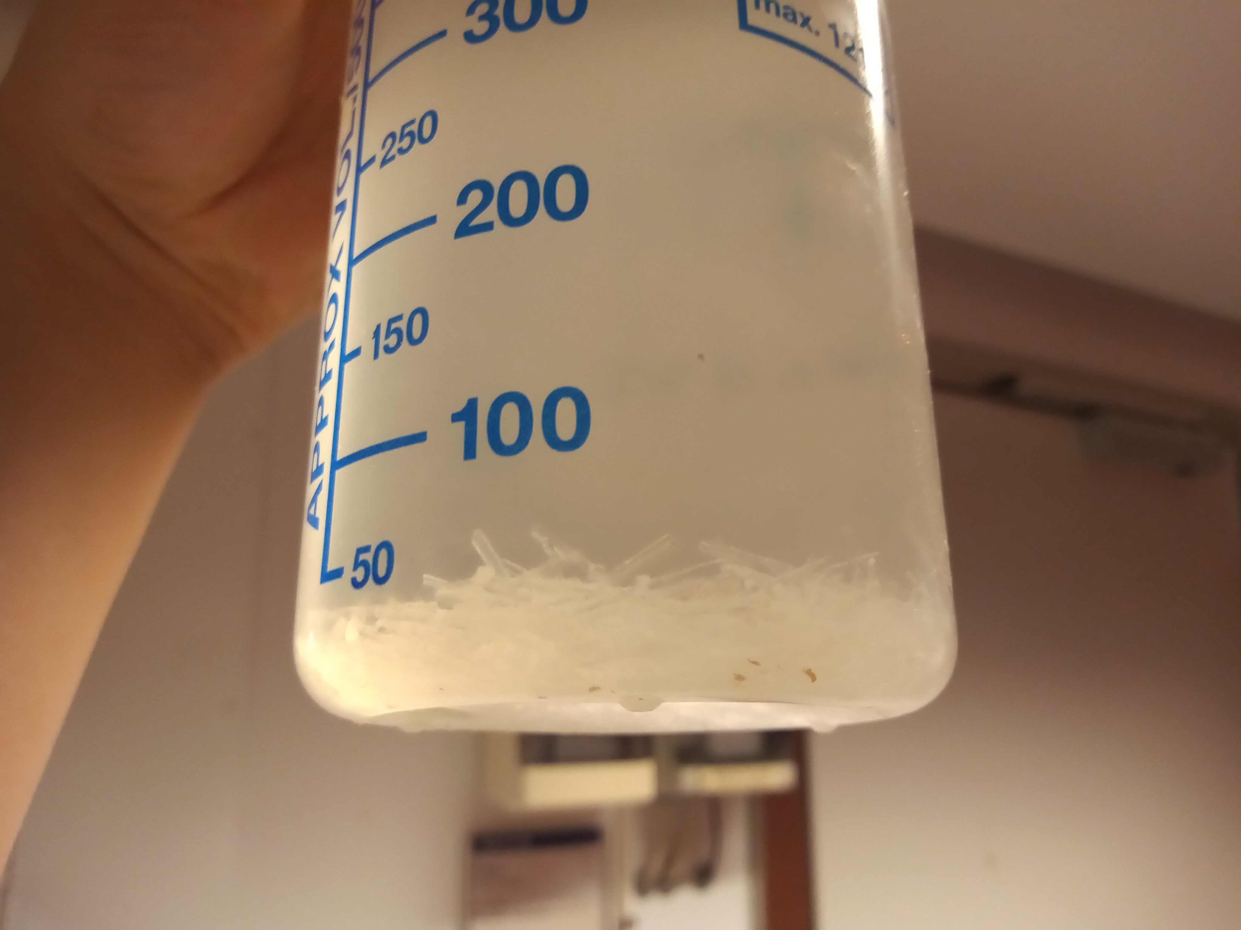 crystallized material in ammonia salt
