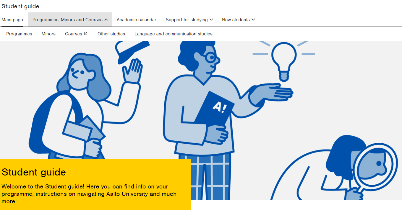 Student guide main page