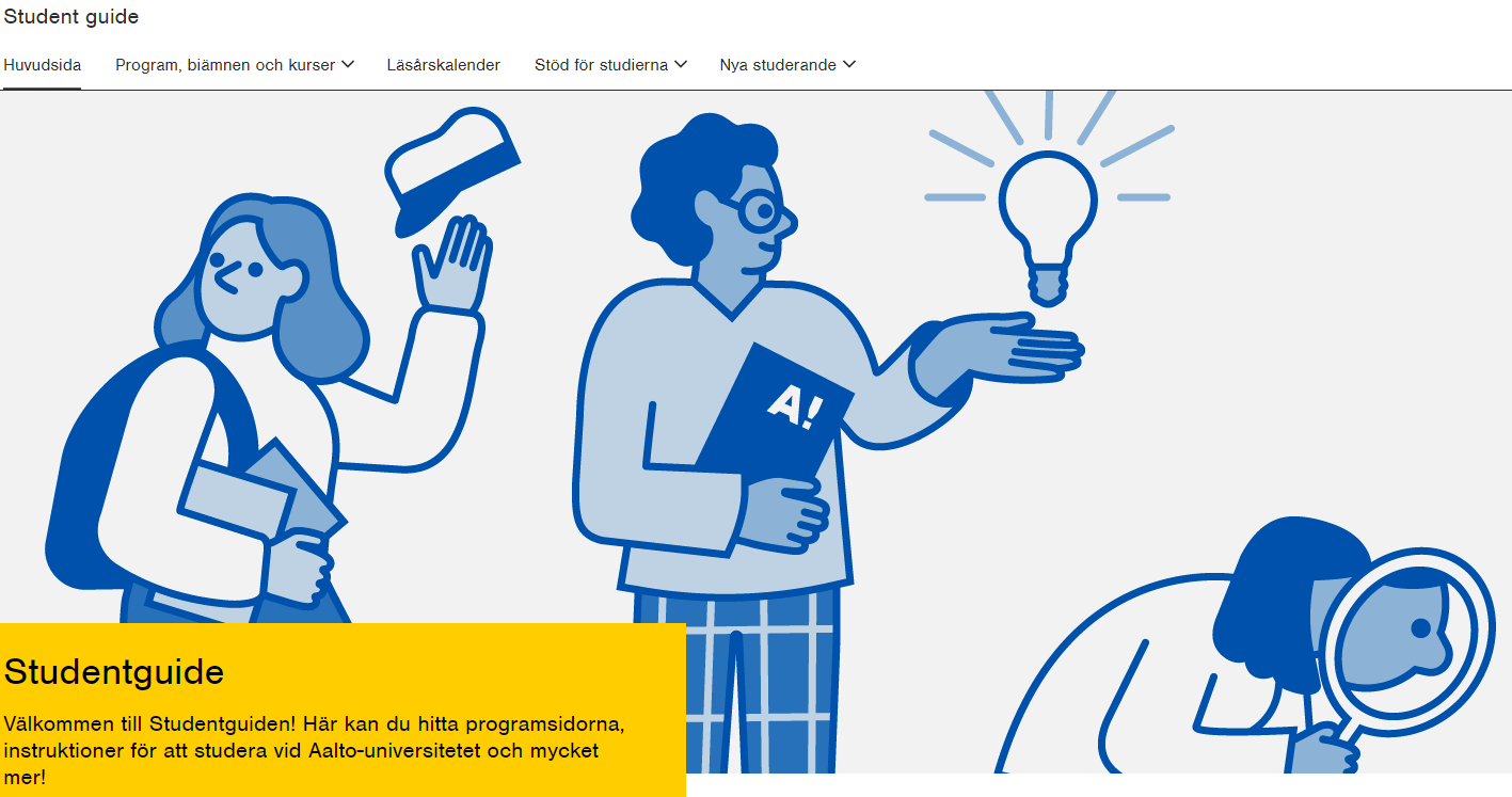 Studentguide huvudsida