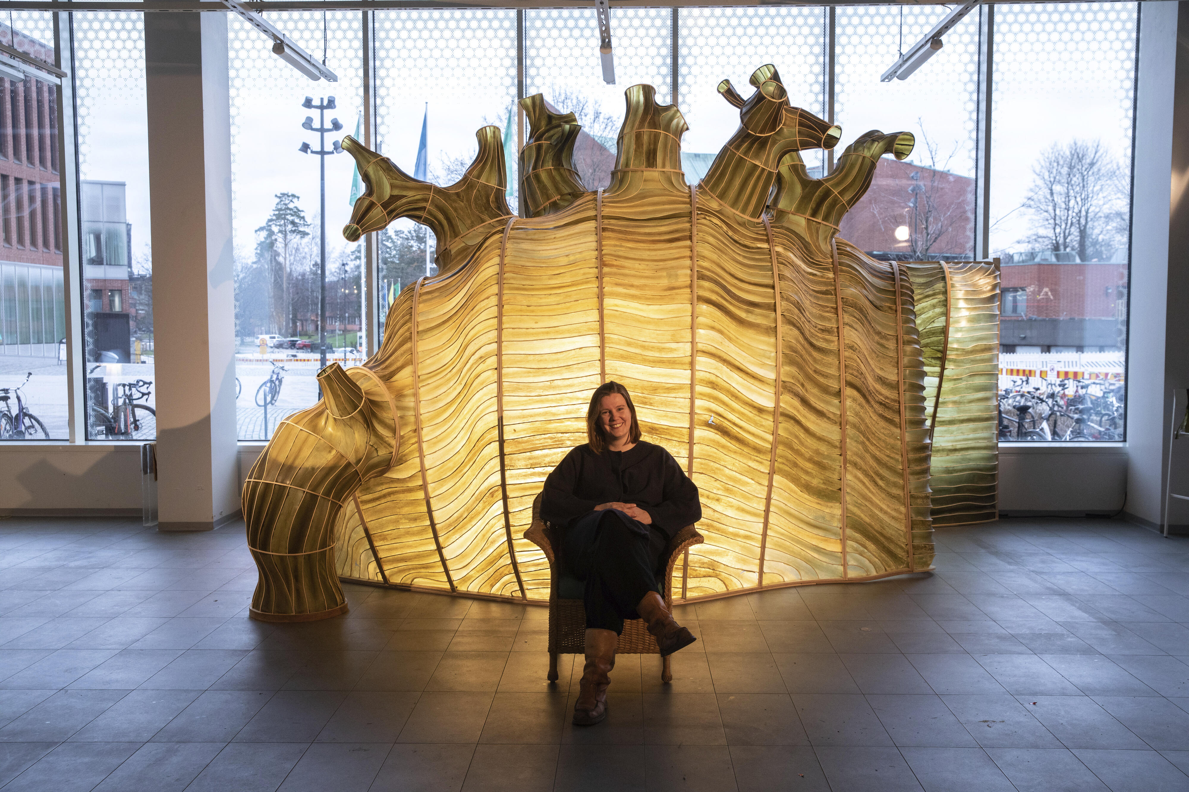 Hidaka Ohmu sculpture in the Baltic Sea Lab project space. Photo: Mikko Raskinen
