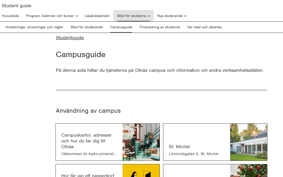 Opiskelijan opas, opiskelijan kampus