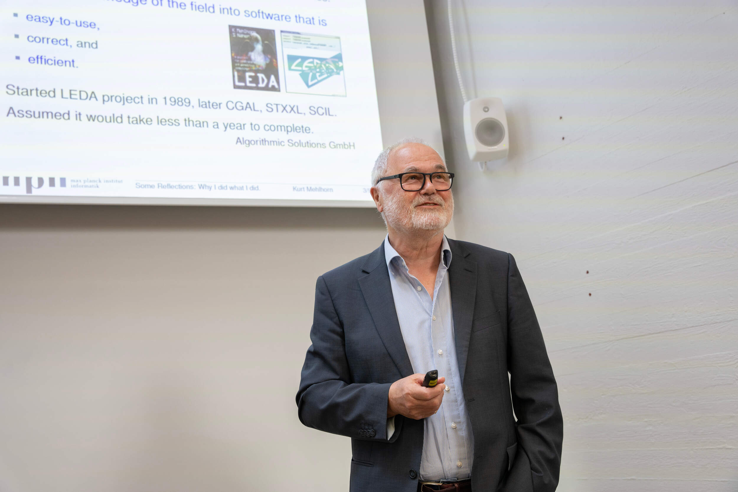 Honorary doctor Kurt Mehlhorn at the Honorary Doctors' Talks
