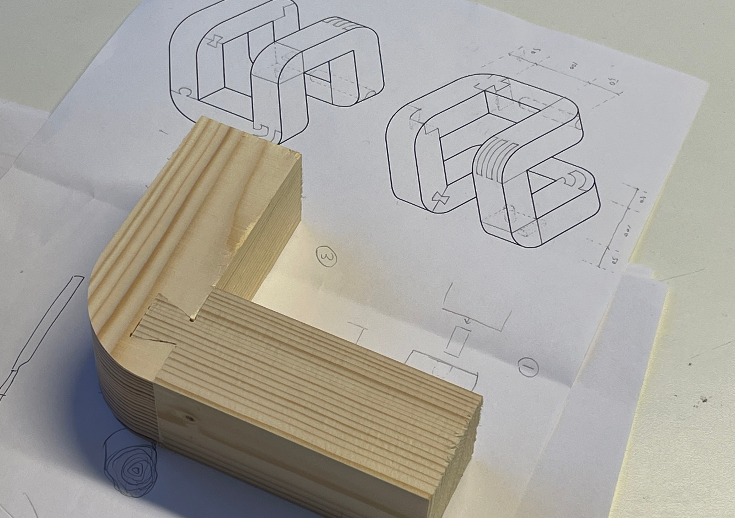Image of joint test piece with printed drawings