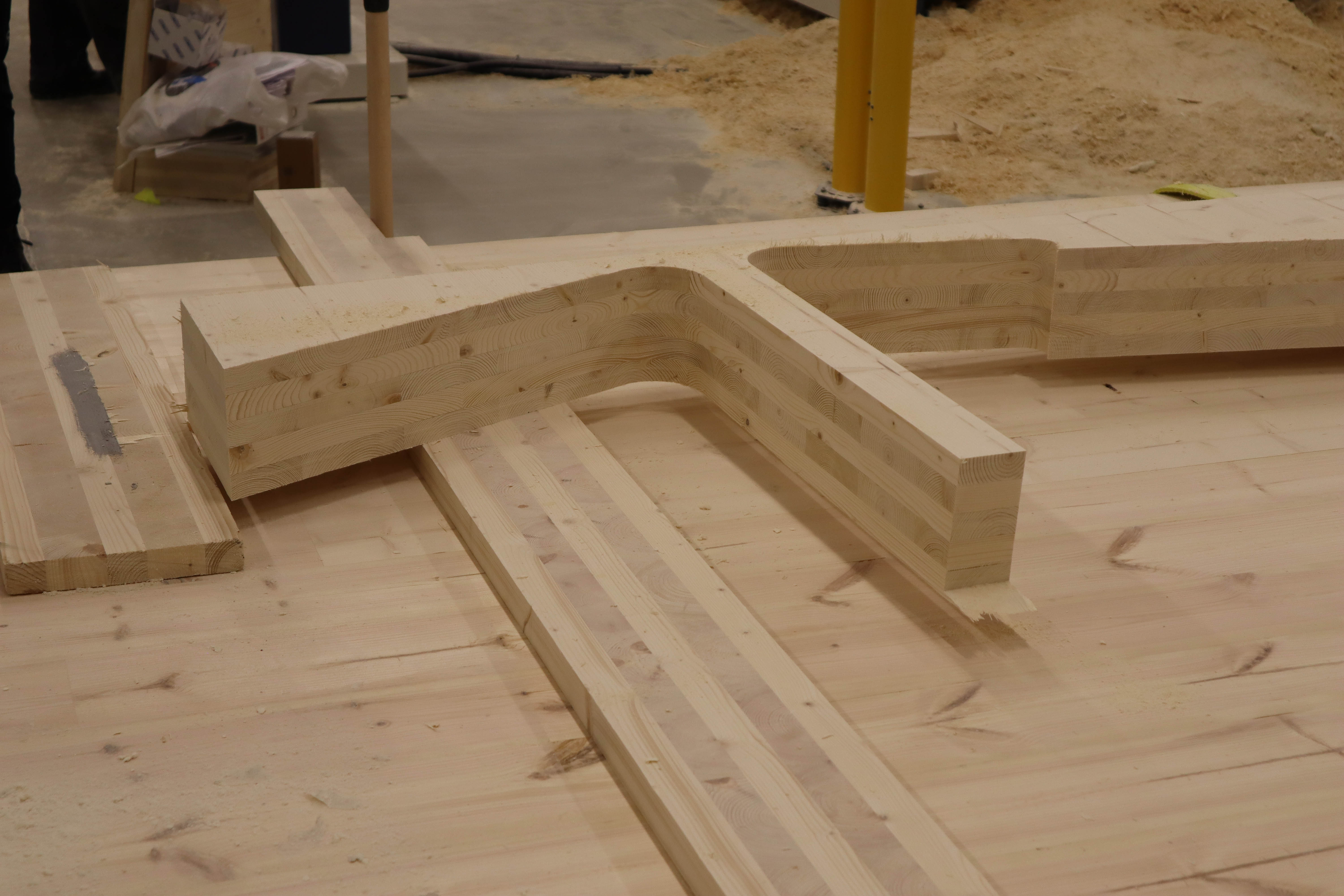 A piece of CNC cut CLT