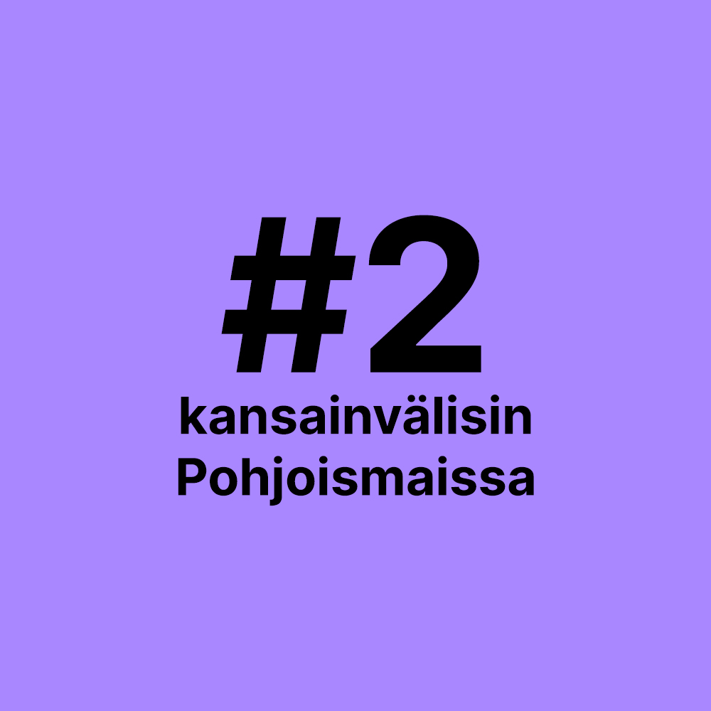 Teksti: #2 kansainvälisin Pohjoismaissa