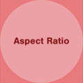Aspect Ratio Graphic with Aspect Ratio reading within a circle. The rectangle graph is in varying shades of red. 