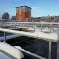 Wastewater plant in snowy winter time