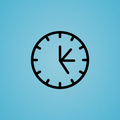 Basic clock with blue background
