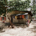 Woman, child and house in Zanzibar