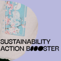 A banner photo with sustainability action booster logo 