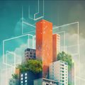 An AI-generated illustration depicting buildings surrounded by greenery