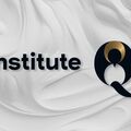 Logo with the word 'InstituteQ' featuring a gold and black circular design, on a white textured background.