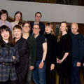A group photo taken in 2025 of the Organizational Communication Unit at Aalto University, with most members present.