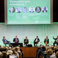 Vesa Puttonen (on the left), Taavi Heikkilä, Marianne Vikkula, Heikki Malinen, Kristiina Mäkelä and Casper von Koskull in the panel discussion. Photos: Lasse Lecklin