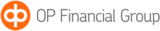 Logo of OP Financial Group with a stylised white 'OP' on an orange circle and grey text beside it.