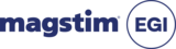 Logo with text 'magstim' and 'EGI' inside a circle, both in dark blue.