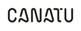 Musta CANATU-logo pyöristetyillä, aaltoilevilla suuraakkosilla vaalealla taustalla