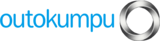 Outokumpu logo with light blue text and a metallic silver ring symbol on a white background