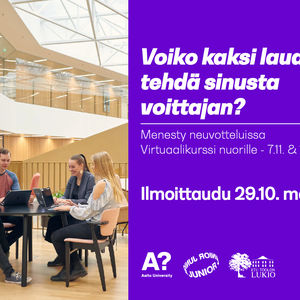 Aalto Junior Negotiation Course Banner