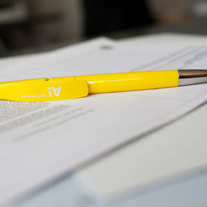 Yellow pen on the table