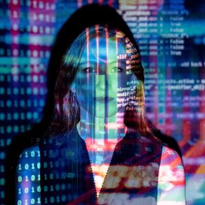 Futuristic image of a woman. 