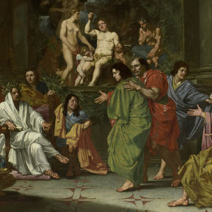 painting of happy people gathered to celebrate