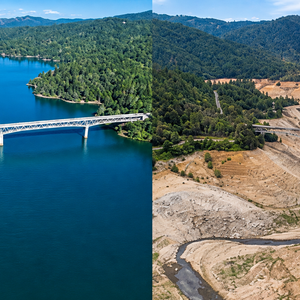 Enterprise silta, Orovillejärvi, Butte County, California (USA) / Save Our Water kampanja / Department of Water Resources (DWR) ja Office of Community Partnerships and Strategic Communications (OCPSC) Kalifornia (USA)