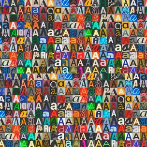 A collage of various letter 'A' designs in multiple colours, fonts, and styles, arranged in a grid pattern.