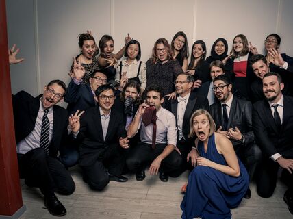 A quirky group photo of BiCMat members taken by Dragon Flower Photo Studio