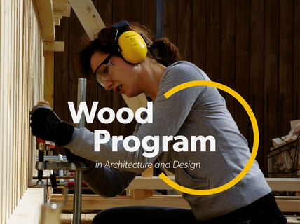 Architect doing handson work at the Wood Program of Aalto University. Photo by Anne Kinnunen