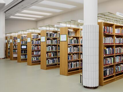 Book shelves full of books