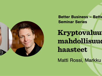 Kuvassa vihreällä taustalla kuvat Matti Rossista ja Markku Kaustiasta