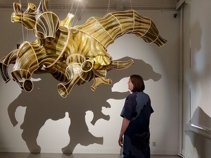 Julia Lohmann's Kombu Ahtola algae sculpture at Annantalo.