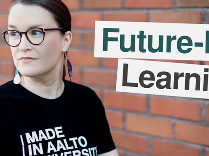 The Future-led Learning Podcast is hosted by Riikka Evans. Photograph: Janne Illman.