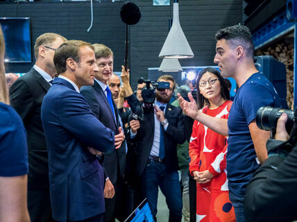 Emmanuel Macron visits Aalto University