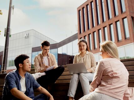 ITP student team working outside