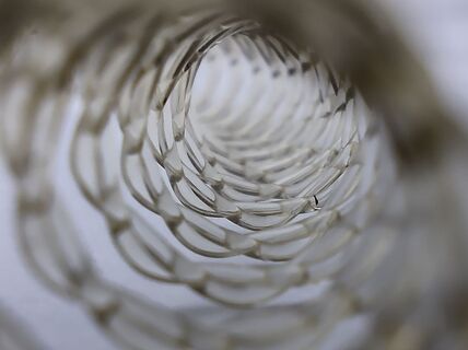 ModelCom webpage, main image, nylon yarn helix. Photo by Aalto University, Maija Vaara