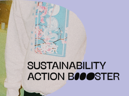 A banner photo with sustainability action booster logo 
