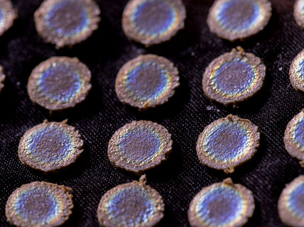 Wooden crystals on black surface