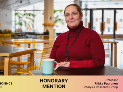 Professor Riikka Puurunen, Catalysis Research group, Aalto Open Science Award, Honorary mention